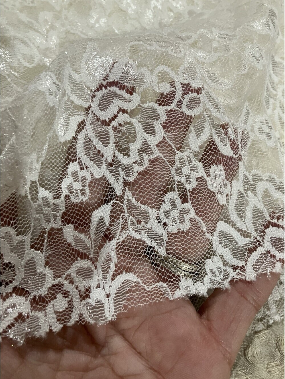 White Lace Fabric 60” X 112” New Fast Ship